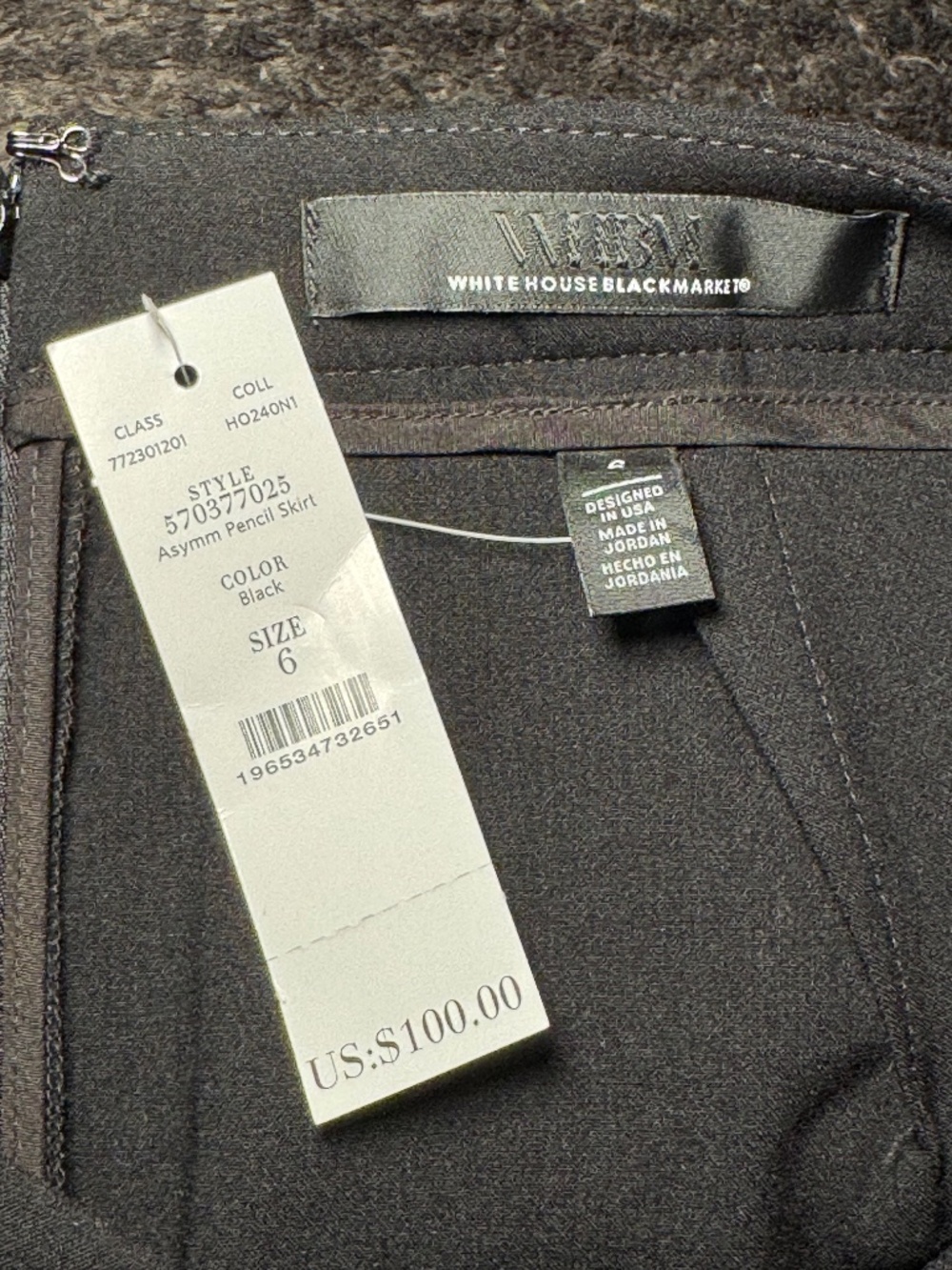 WHBM Asymmetrical Pencil Skirt Size 6 - Picture 7 of 9